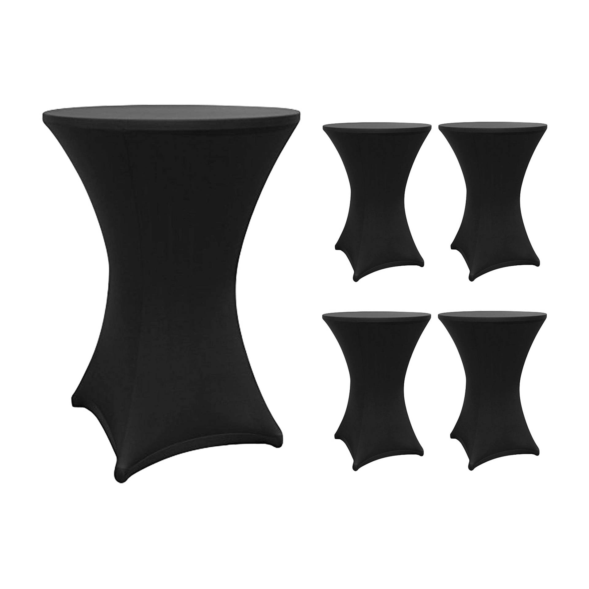 Stehtischhusse - Tisch Bezug - Husse -  Ø 70-75 cm - Schwarz - 5er-Set von LUMALAND