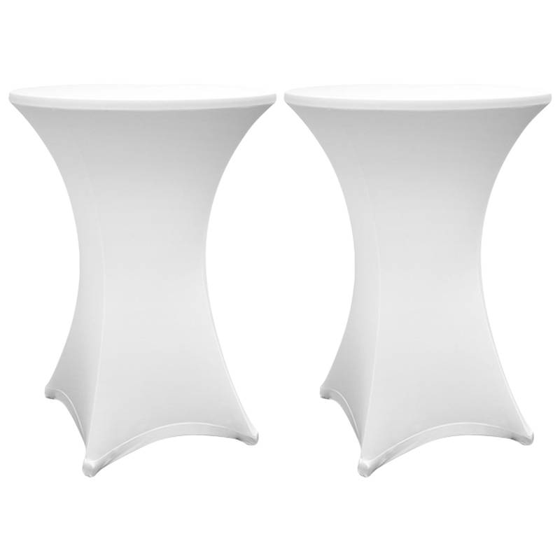 Stehtischhusse - Tisch Bezug - Husse -  Ø 70-75 cm - Weiß - 2er-Set von LUMALAND