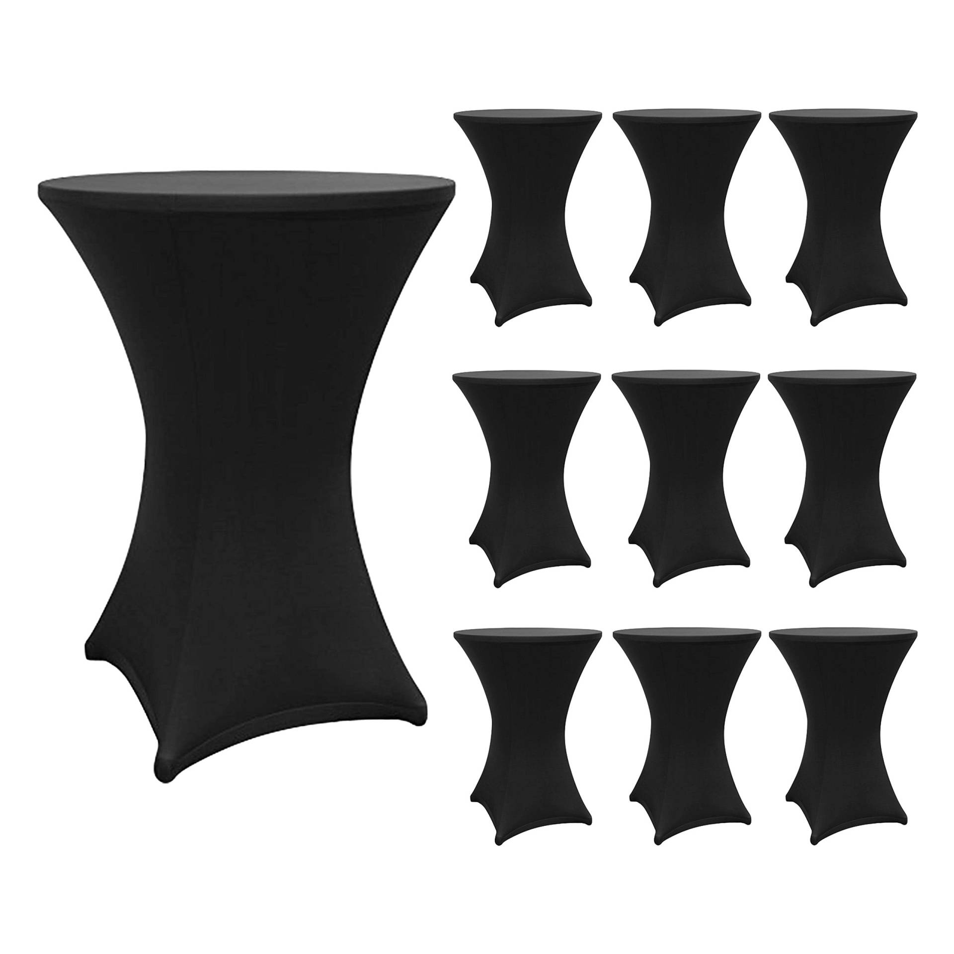 Stehtischhusse - Tisch Bezug - Husse -  Ø 80-85 cm - Schwarz - 10er-Set von LUMALAND