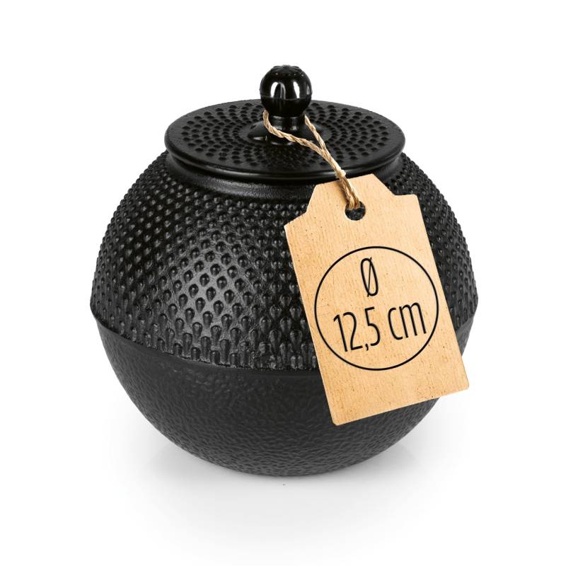 Teedose aus Gusseisen - Aufbewahrungsbox für Tee - 750 ml - Schwarz von LUMALAND