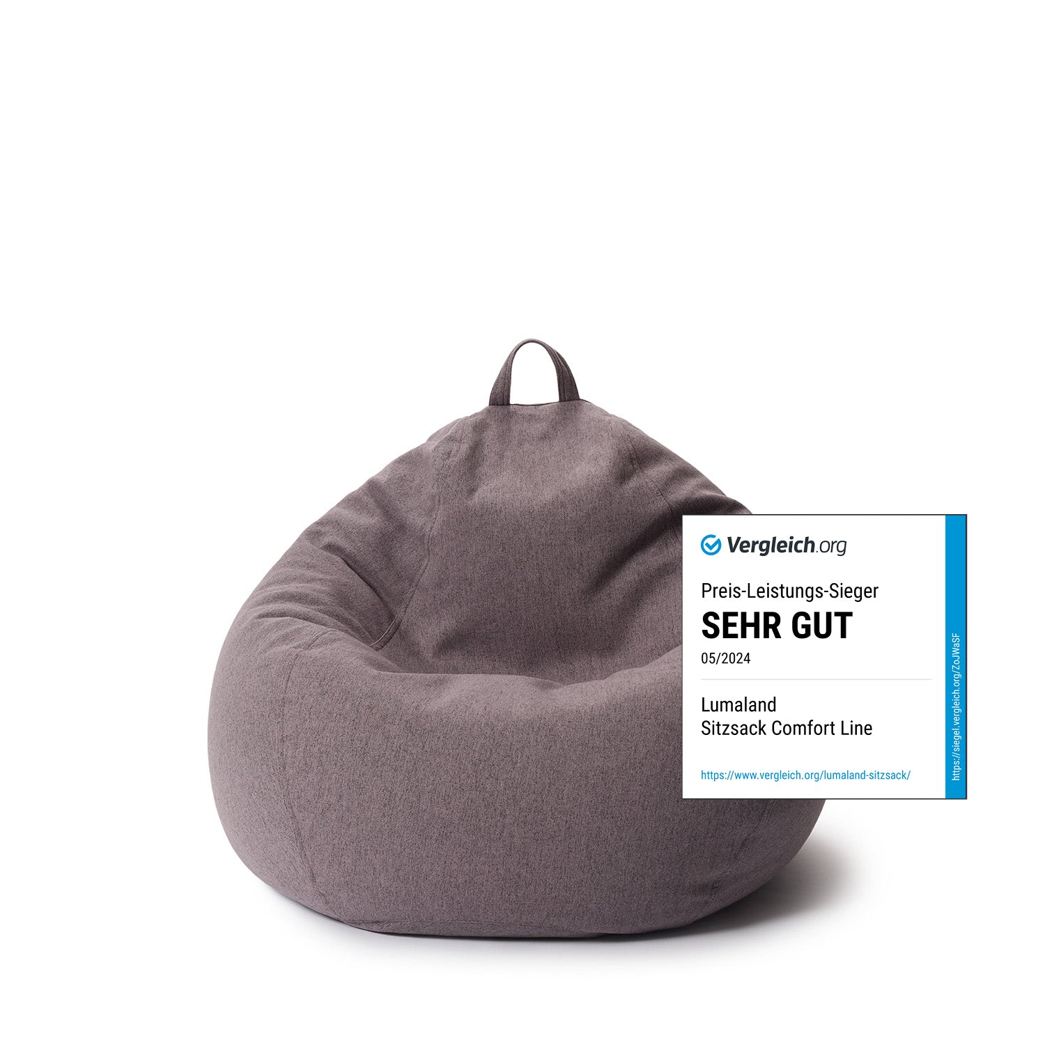 Comfort Line Sitzsack M (120 L) - indoor - Dunkelgrau von LUMALAND