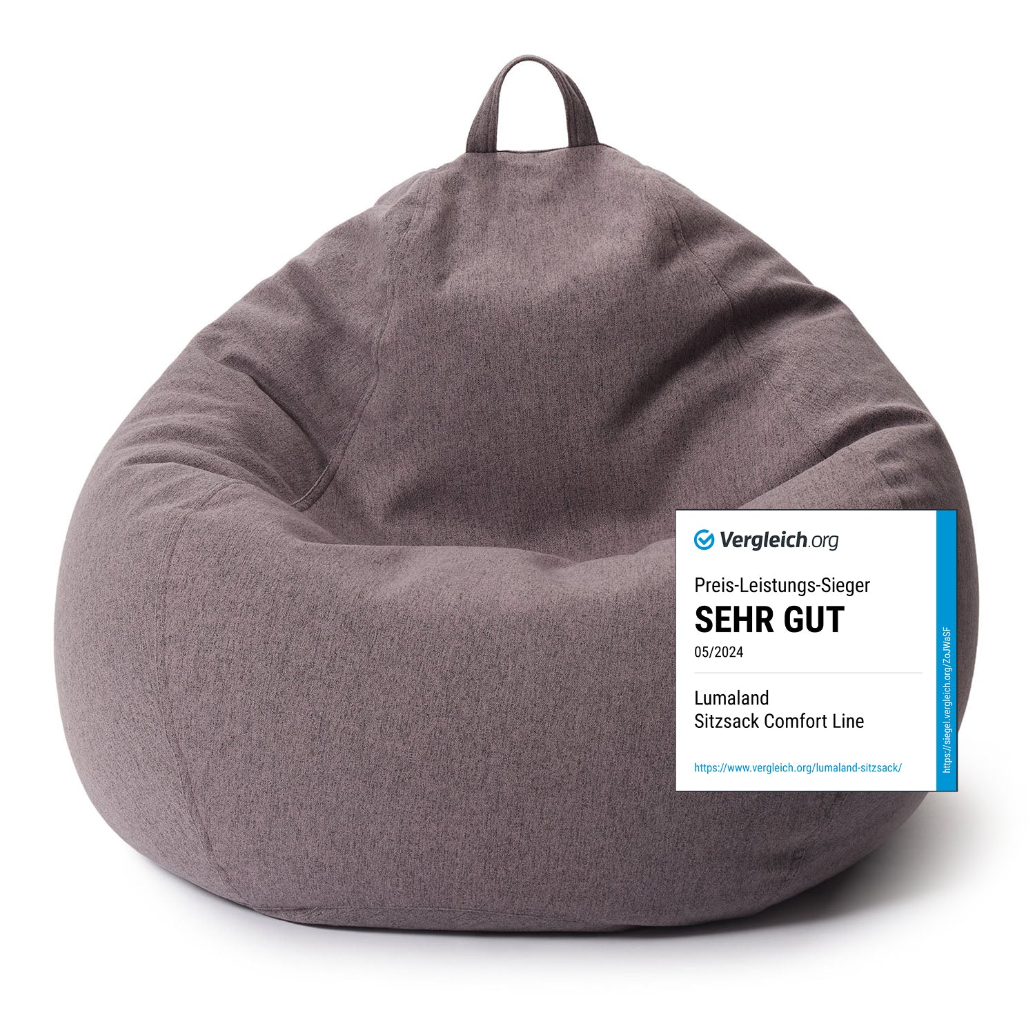 Comfort Line Sitzsack XXL (315 L) - indoor - Dunkelgrau Comfort Line Sitzsack XXL (315 L) - indoor - Dunkelgrau von LUMALAND