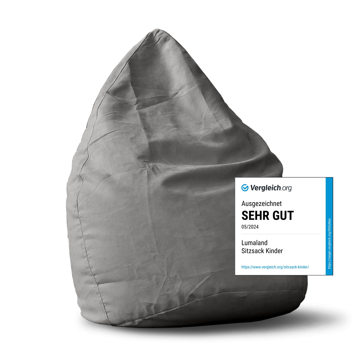 Luxury XL PLUS Sitzsack (220 L) - indoor - Grau Luxury XL PLUS Sitzsack (220 L) - indoor - Grau von LUMALAND