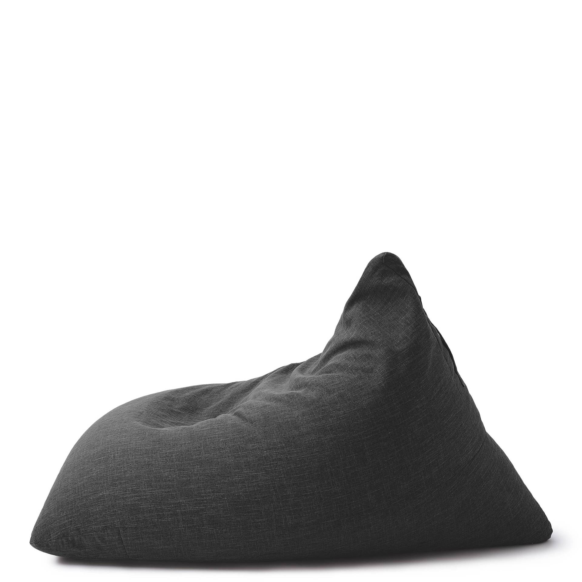 Sitzsack Interior Line - Sitzkissen Bean Bag - Dreieckiger Komfort-Sitzsack - 370l Füllung - 150 x 100 x 100 cm - Dunkelgrau von LUMALAND