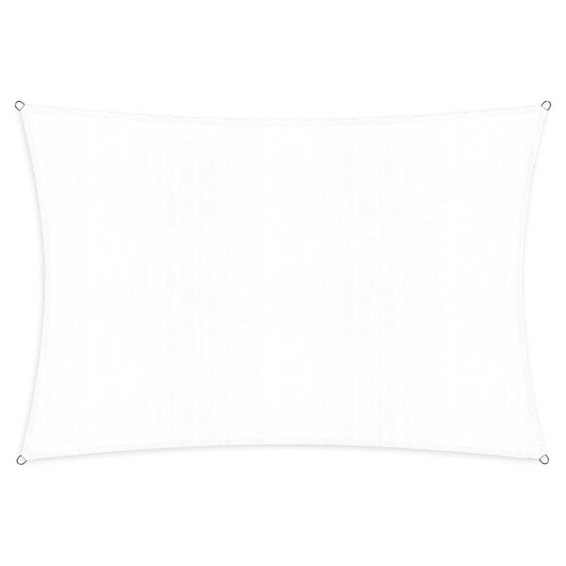Sonnensegel 100% HDPE mit Stabilisator für UV-Schutz - Rechteck 2 x 3 Meter - Weiß von LUMALAND
