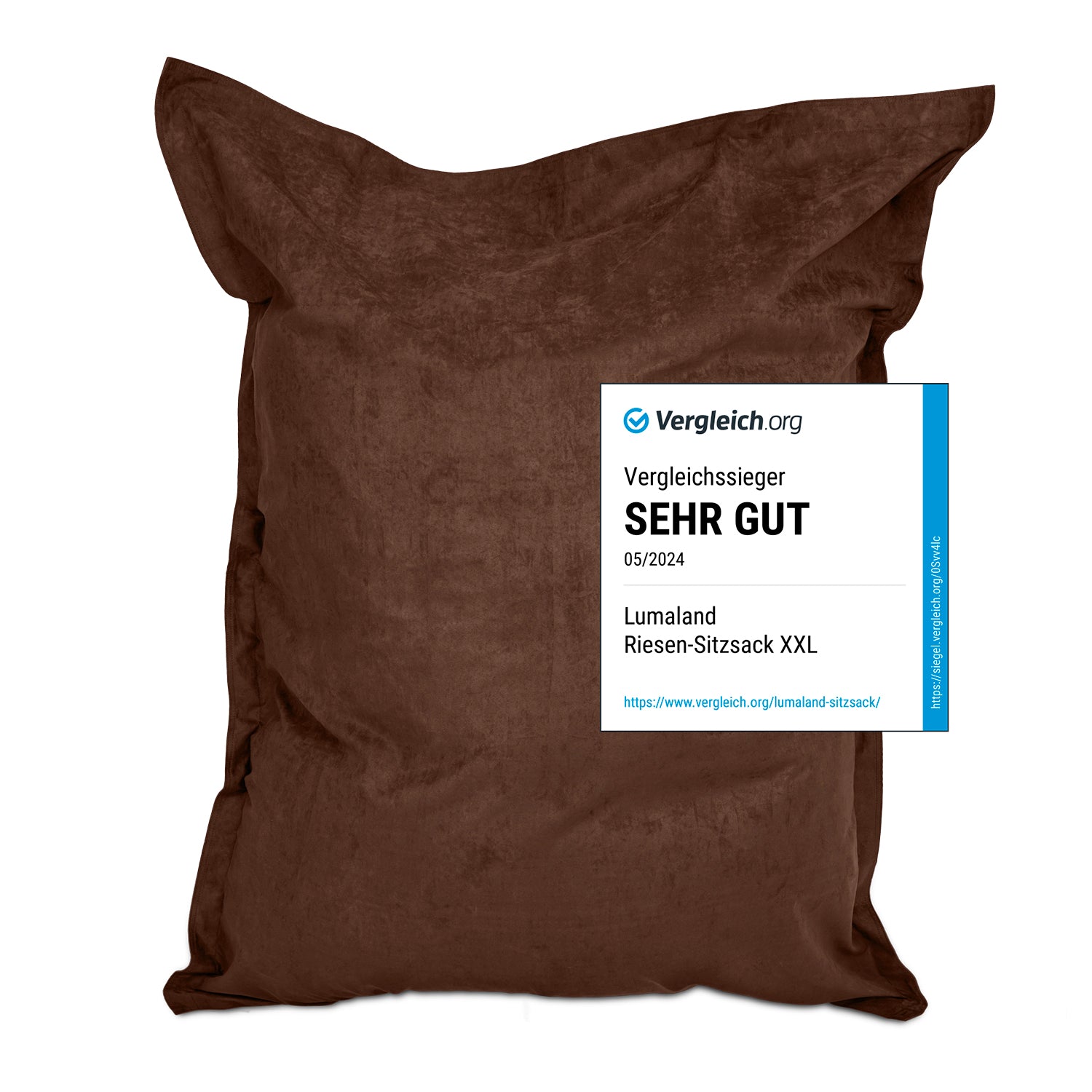 XXL Microvelours Sitzsack (380 L) - indoor - Braun XXL Microvelours Sitzsack (380 L) - indoor - Braun von LUMALAND