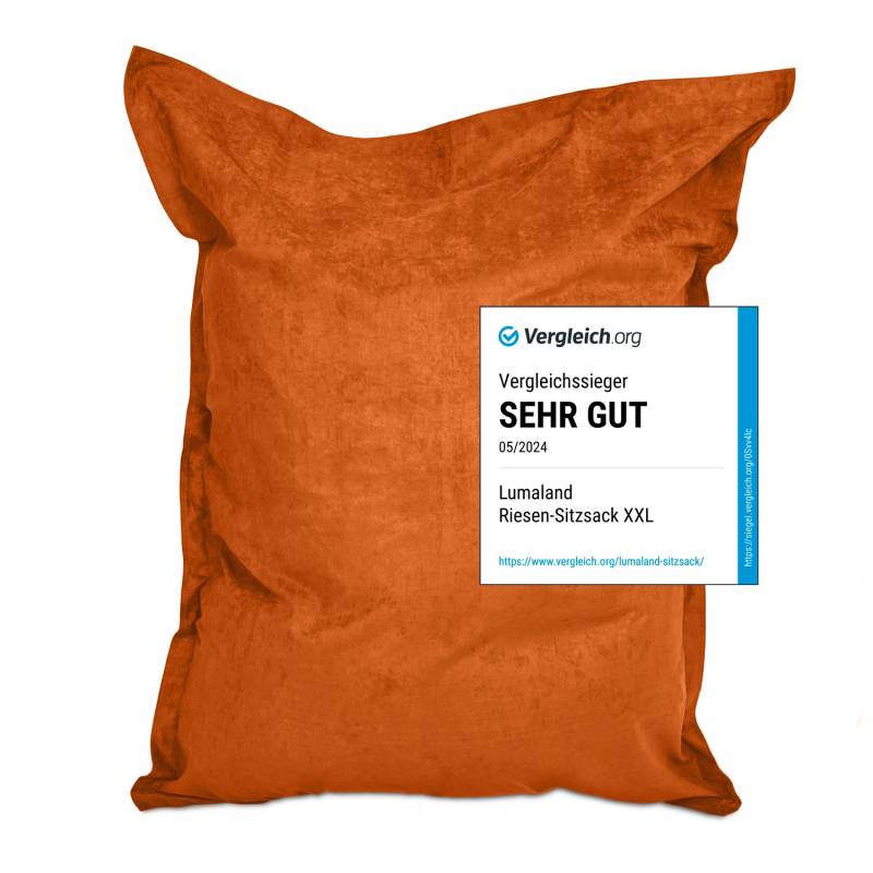 XXL Microvelours Sitzsack (380 L) - indoor - Orange XXL Microvelours Sitzsack (380 L) - indoor - Orange von LUMALAND