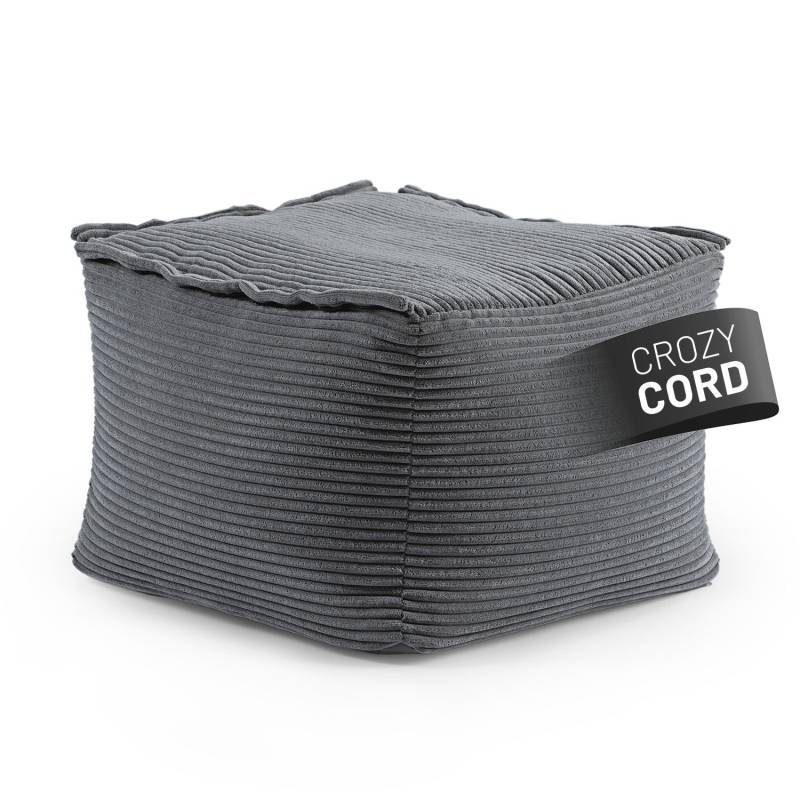 Modularer Sitzsack-Hocker aus der Cord-Reihe - Grau von LUMALAND