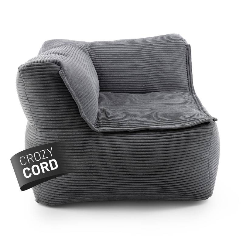 Modulares Eckteil links aus der Cord-Reihe - Grau von LUMALAND