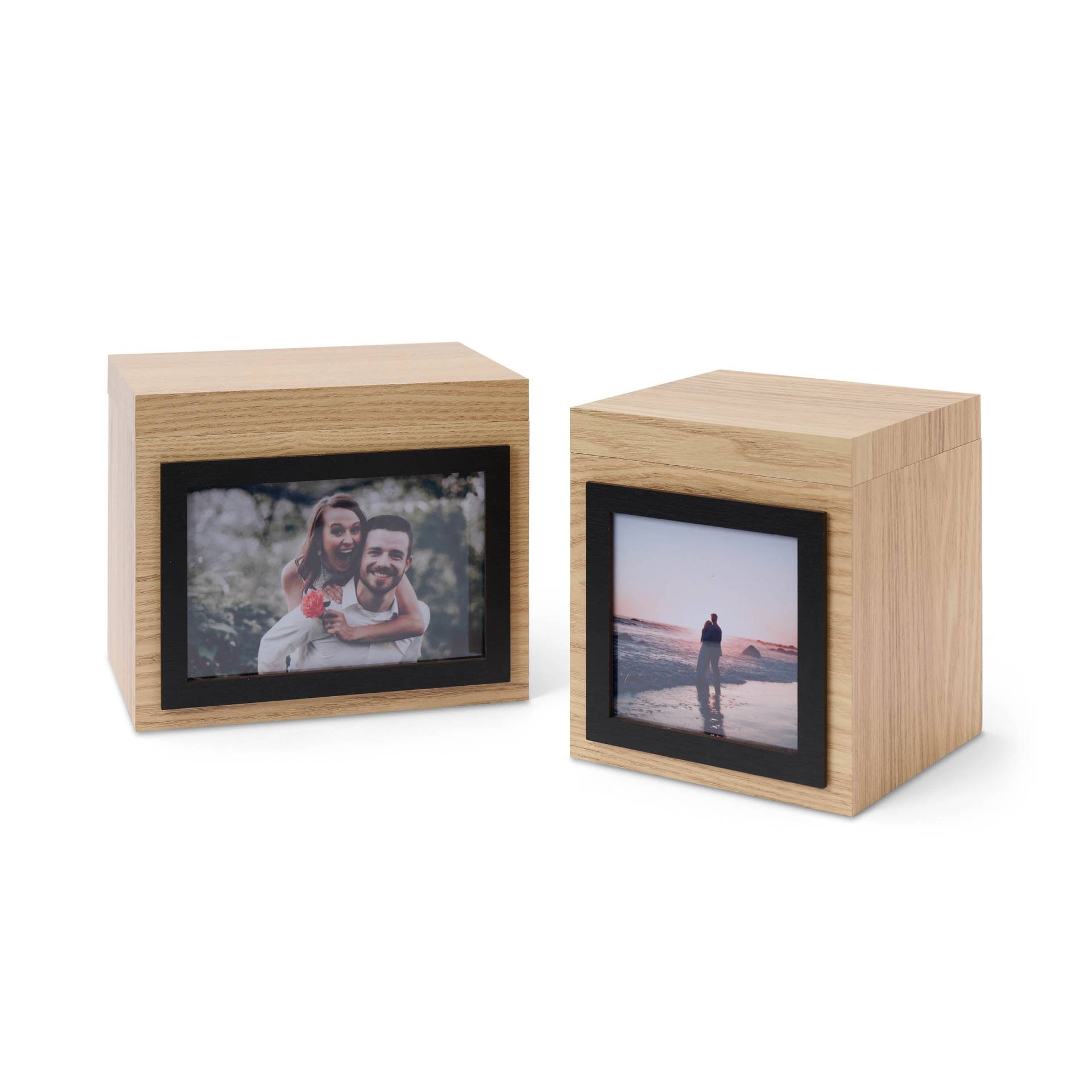 Photobox 2er-Set Natur - Geschenk & Aufbewahrung, Hochzeit, Geburtstag von LUMALAND