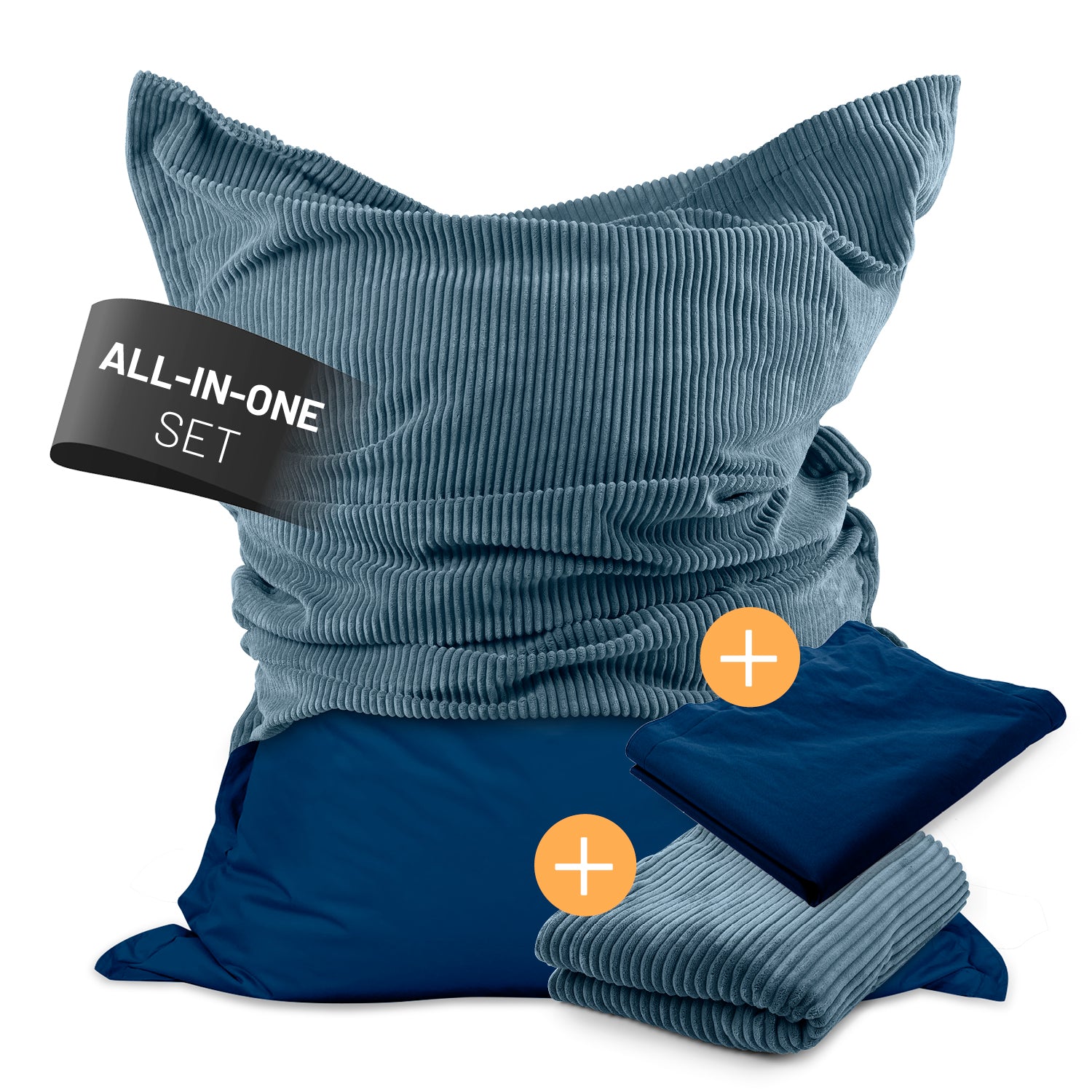 Sitzsack Classic XXL All-in-One Set - 380 L - 140 x 180 cm - Navyblau Sitzsack Classic XXL All-in-One Set - 380 L - 140 x 180 cm - Navyblau von LUMALAND