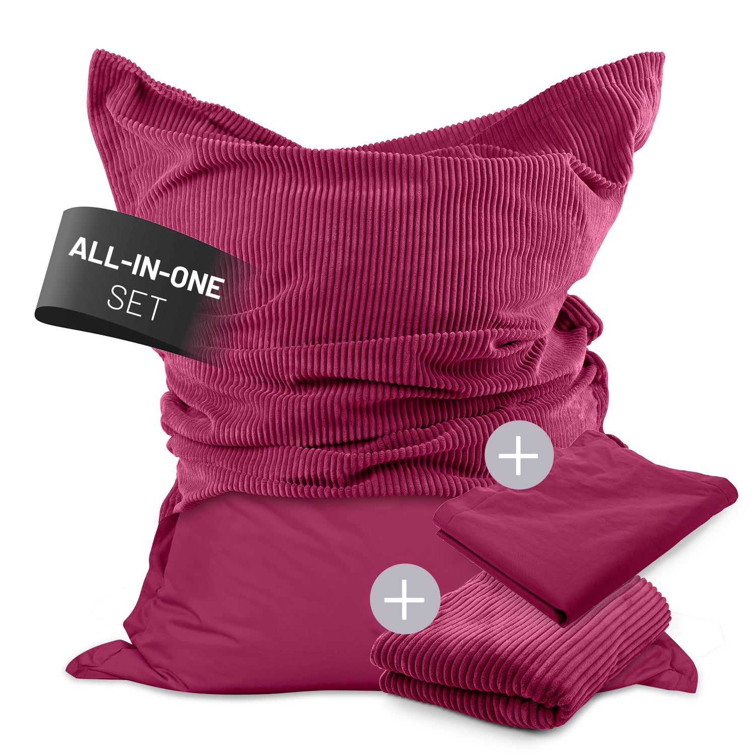 Sitzsack Classic XXL All-in-One Set - 380 L - 140 x 180 cm - Weinrot Sitzsack Classic XXL All-in-One Set - 380 L - 140 x 180 cm - Weinrot von LUMALAND