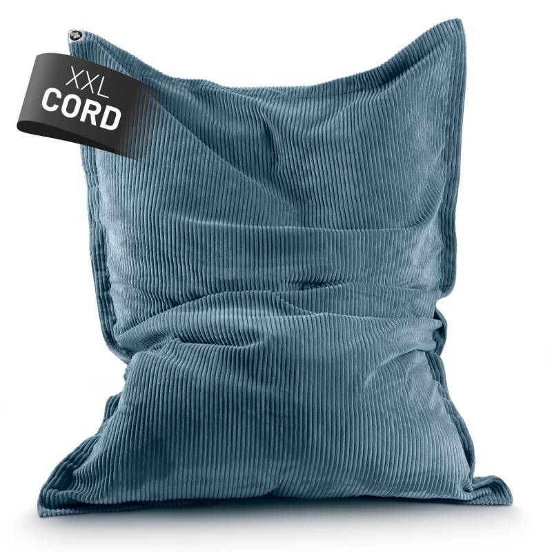 Sitzsack Classic XXL aus der LUMALAND Cord-Reihe - 380 L - 140 x 180 cm - Blau von LUMALAND