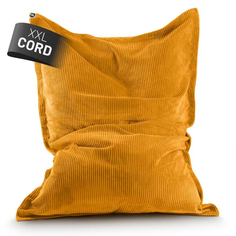 Sitzsack Classic XXL aus der LUMALAND Cord-Reihe - 380 L - 140 x 180 cm - Senfgelb von LUMALAND