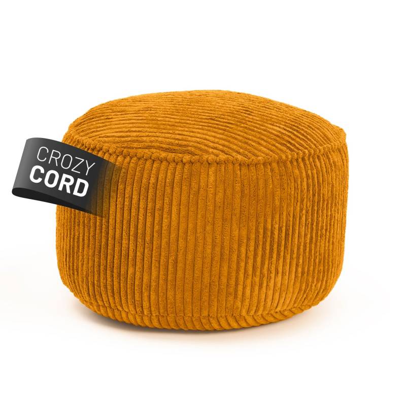 Sitzsack Pouf aus der Cord-Reihe - Senfgelb von LUMALAND