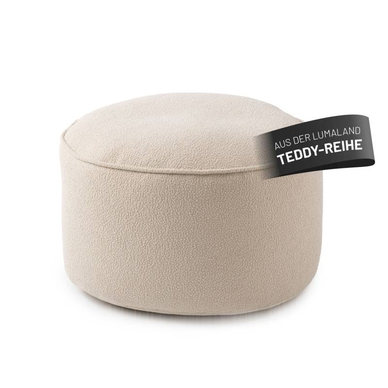 Sitzsack Pouf aus der LUMALAND Teddy-Reihe - Beige von LUMALAND