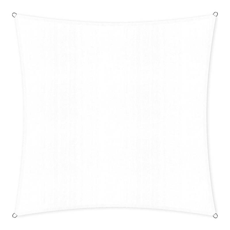 Sonnensegel 100% HDPE mit Stabilisator für UV-Schutz - Quadrat 3 x 3 Meter - Weiß von LUMALAND