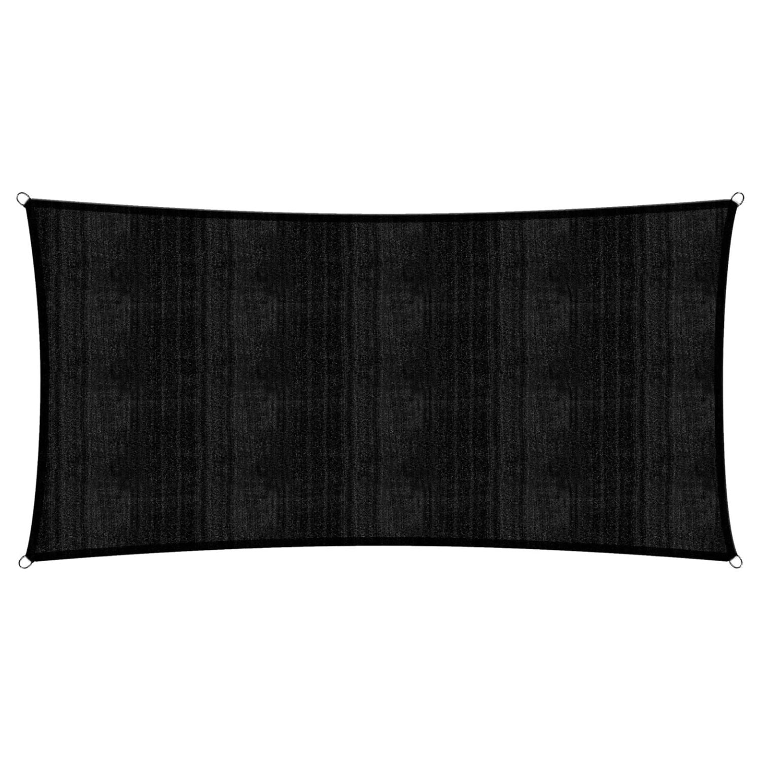 Sonnensegel 100% HDPE mit Stabilisator für UV-Schutz - Rechteck 5 x 7 Meter - Schwarz von LUMALAND