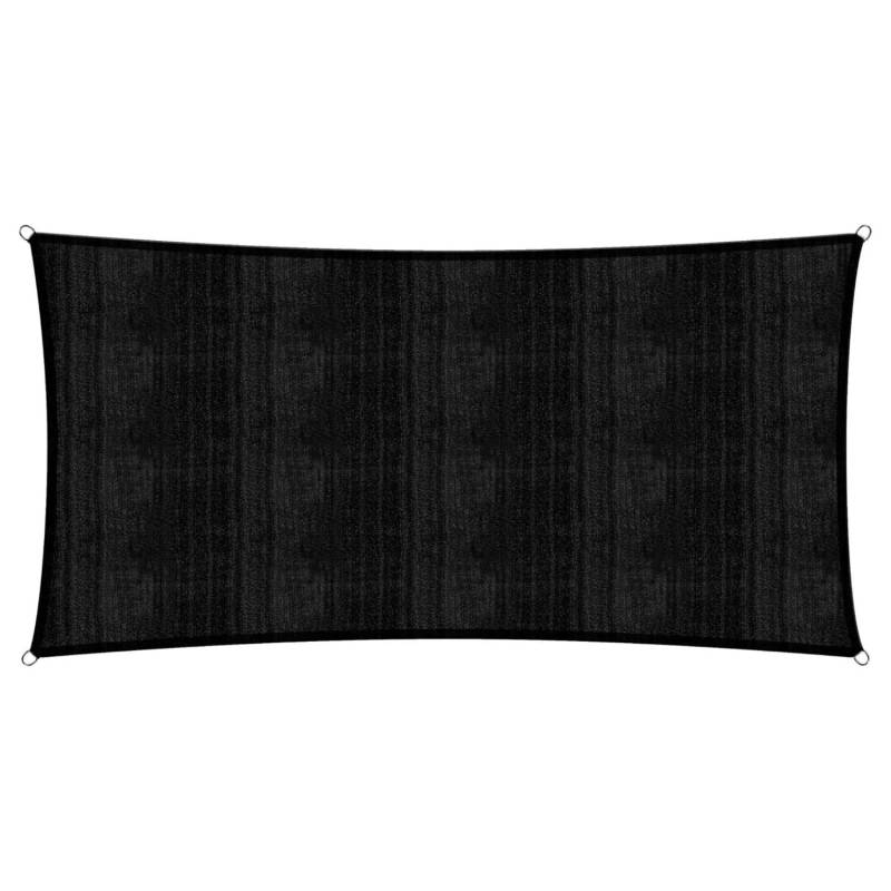 Sonnensegel 100% HDPE mit Stabilisator für UV-Schutz - Rechteck 5 x 7 Meter - Schwarz von LUMALAND