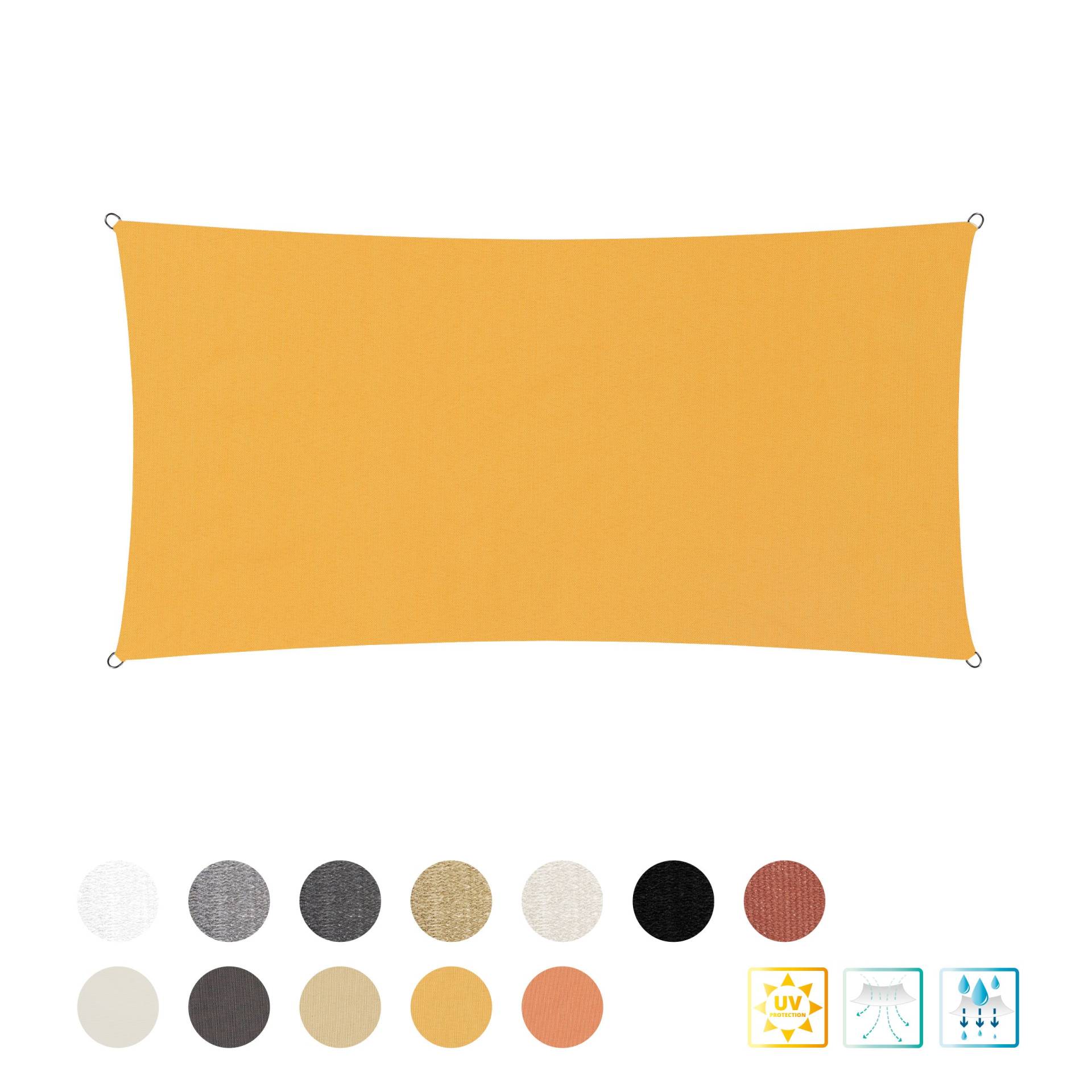 Sonnensegel Polyester - Rechteck 2 x 4 Meter - Gelb von LUMALAND