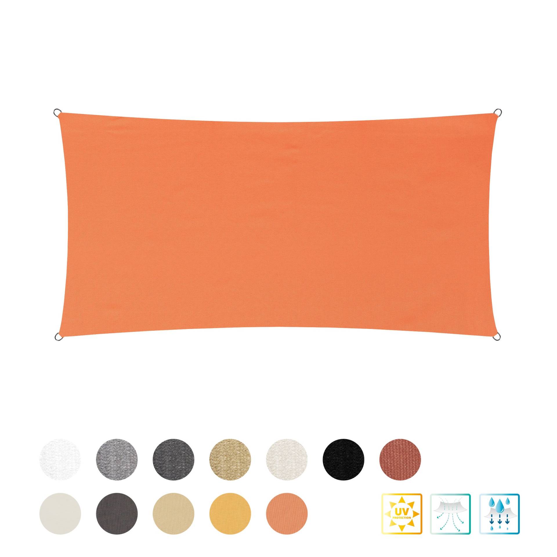 Sonnensegel Polyester - Rechteck 2 x 4 Meter - Orange von LUMALAND