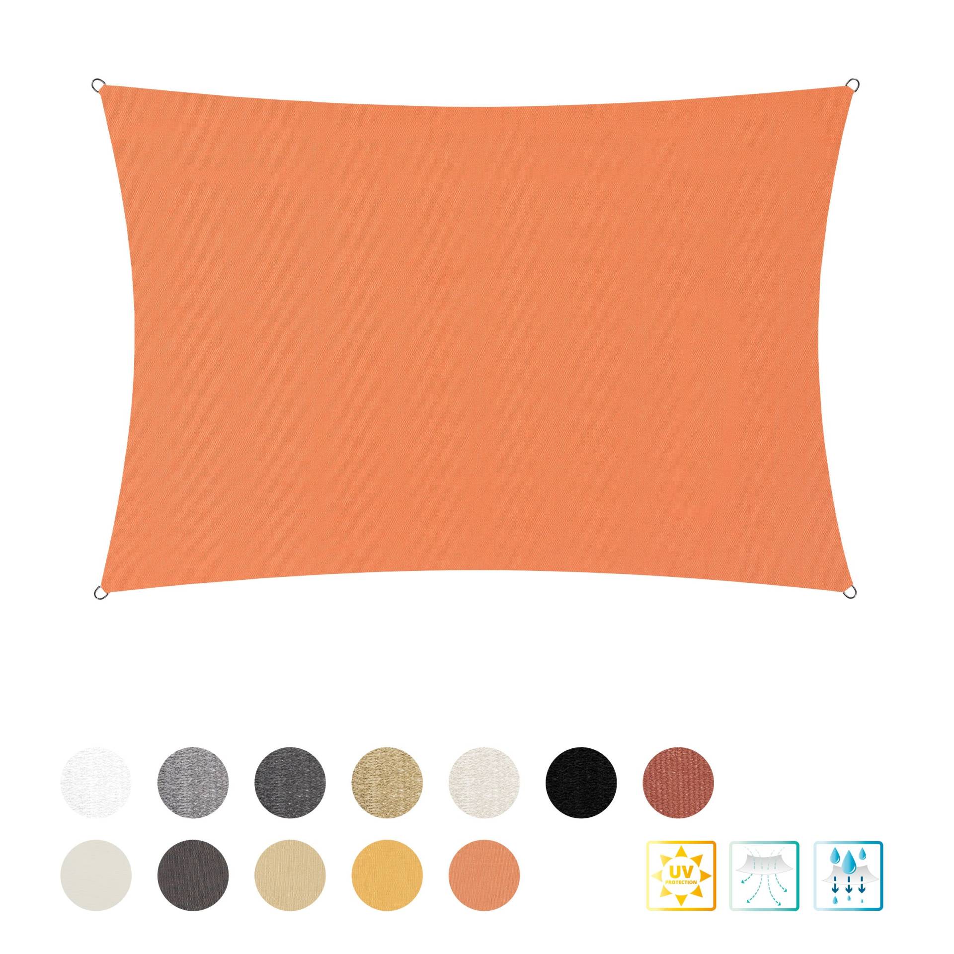 Sonnensegel Polyester - Rechteck 3 x 4 Meter - Orange von LUMALAND