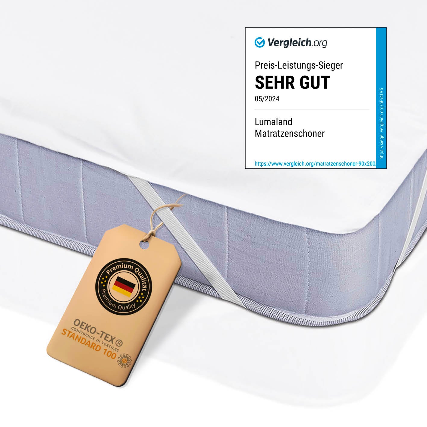 Wasserundurchlässige Matratzenauflage - 100 x 200 cm - 2er-Set Wasserundurchlässige Matratzenauflage - 100 x 200 cm - 2er-Set von LUMALAND