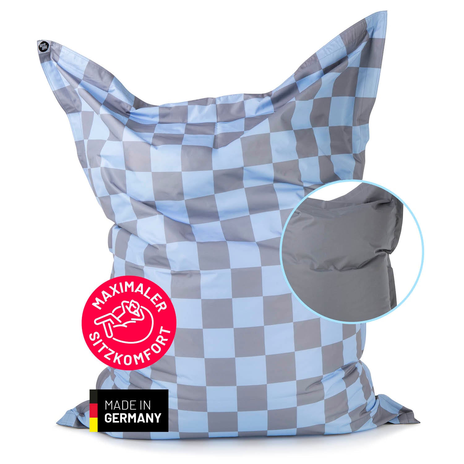 XXL-Sitzsack Karo - Blau/Grau XXL-Sitzsack Karo - Blau/Grau von LUMALAND
