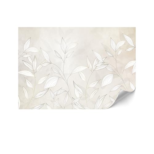 LUMASOUL Fototapete 150x105 cm - VliestapeteNatur- Moderne Tapeten für Wohnzimmer & Schlafzimmer - Hochwertige Bildtapete Einfach zu Montieren - Beige und Creme von LUMASOUL