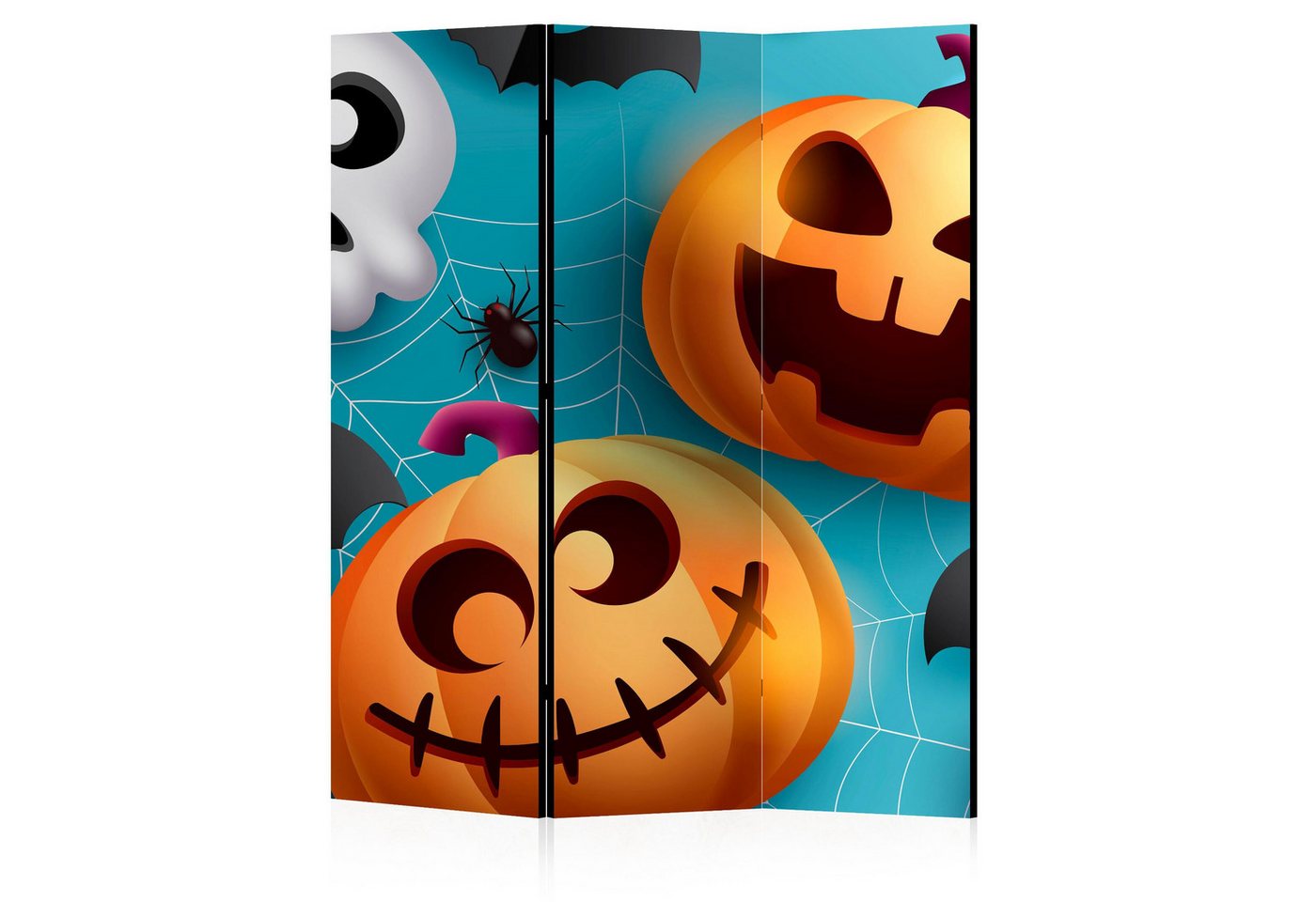 LUMASOUL Paravent doppelseitiger, Paravent Raumteiler Innen, Halloween Motiv, 135x172 cm, Halloween Motiv, Rechteckig, Nach innen, Horizontale Ausrichtung von LUMASOUL