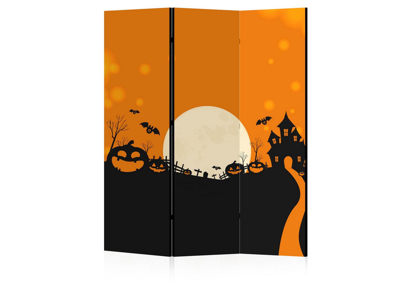 LUMASOUL Paravent doppelseitiger, Paravent Raumteiler Innen, Halloween Motiv, 135x172 cm, Halloween Motiv, Rechteckig, Nach innen, Horizontale Ausrichtung von LUMASOUL