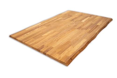 LUMBERLAND Tischplatte Eiche Massiv Baumkante (80 x 120 cm, Eiche, geölt) von LUMBERLAND