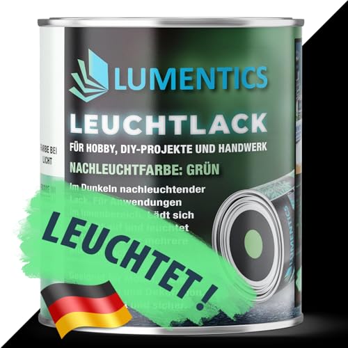 LUMENTICS Lack nachleuchtend grün 250ml - Leuchtet im Dunkeln - Selbstleuchtende Farbe auf Acrylbasis - Leuchtfarbe phosphoreszierend- Made in Germany von LUMENTICS