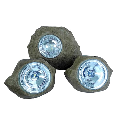 3er Set Solar Rochers H14cm ROCKY BROWN von LUMI JARDIN