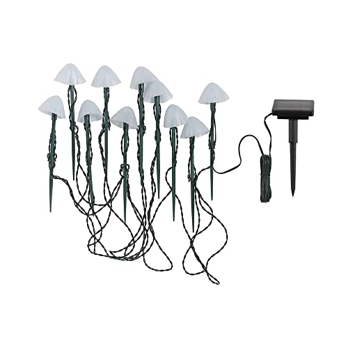 LUMI JARDIN Champy 10 Mini-Pilze, solarbetrieben, Wegmarkierung, Einfahrt, LED, warmweiß, 3,8 m von LUMI JARDIN