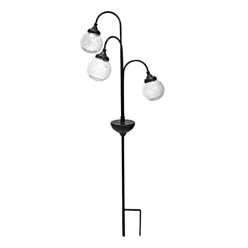 LUMISKY / LUMIJARDIN LUMI JARDIN LUMI Jardin Deko Solarleuchte mit 3 rissigen Gläsern LED Baumkugel Höhe 82 cm weiß von LUMI JARDIN
