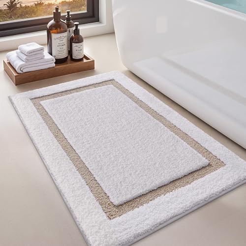LUMI Badematten für Badezimmer, rutschfest, saugfähig, weich, waschbar, klassischer Badezimmerteppich, ideal für Boden, Dusche, Eingangsbereich, 43,2 x 76,2 cm, Khaki LUMI Badematten für Badezimmer, rutschfest, saugfähig, weich, waschbar, klassischer Badezimmerteppich, ideal für Boden, Dusche, Eingangsbereich, 43,2 x 76,2 cm, Khaki von LUMI