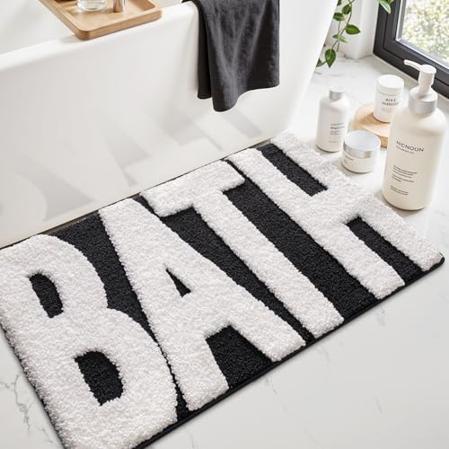 LUMI Badezimmerteppich, rutschfest, mit Gummi-Rückseite, ultraweich, saugfähig, maschinenwaschbar, moderner Badteppich, schnell trocknend, für Duschboden, Badewanne, Waschbecken, 40,6 x 61 cm LUMI Badezimmerteppich, rutschfest, mit Gummi-Rückseite, ultraweich, saugfähig, maschinenwaschbar, moderner Badteppich, schnell trocknend, für Duschboden, Badewanne, Waschbecken, 40,6 x 61 cm von LUMI
