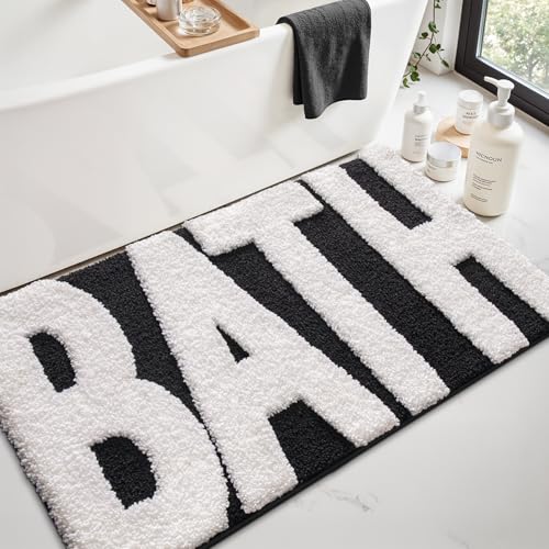 LUMI Badezimmerteppich, rutschfest, mit Gummi-Rückseite, ultraweich, saugfähig, maschinenwaschbar, moderner Badteppich, schnell trocknend, für Duschboden, Badewanne, Waschbecken, 61 x 91 cm LUMI Badezimmerteppich, rutschfest, mit Gummi-Rückseite, ultraweich, saugfähig, maschinenwaschbar, moderner Badteppich, schnell trocknend, für Duschboden, Badewanne, Waschbecken, 61 x 91 cm von LUMI