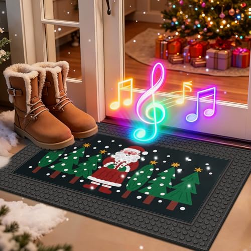 LUMI Weihnachts-Fußmatte mit LED, 43,2 x 76,2 cm, rutschfeste Außeneingänge, Haustür, Weihnachtsmann-Fußmatte LUMI Weihnachts-Fußmatte mit LED, 43,2 x 76,2 cm, rutschfeste Außeneingänge, Haustür, Weihnachtsmann-Fußmatte von LUMI