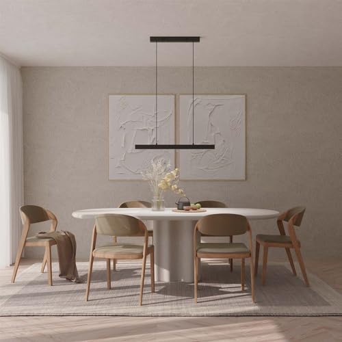 LUMIÈRE Design Calimera Designer Pendelleuchte Deckenleuchte Pendelleuchte dimmbar schwarz LED Wohn & Esszimmer Moderne Hängelampe Esstisch (Schwarz, 80cm) von LUMIÈRE Design