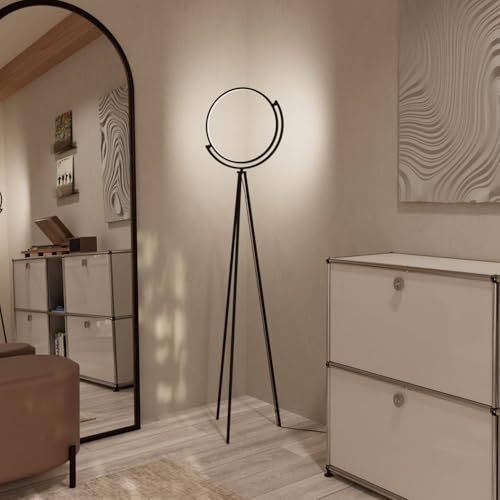 LUMIÈRE Design Darea Designer Stehleuchte V2, dimmbare LED Stehlampe, 2200-6000 K, Smart Home, Amazon Alexa, Google Home, Tuya Appsteuerung (Schwarz) von LUMIÈRE Design