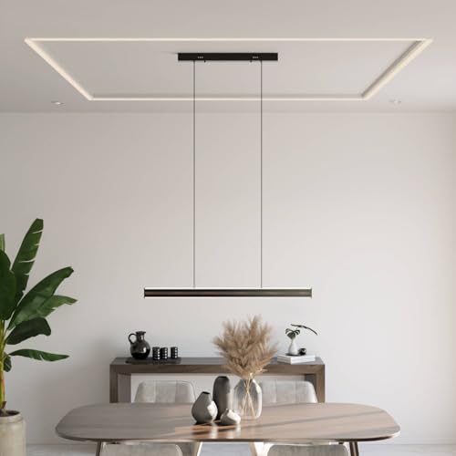 LUMIÈRE Design Kalea Designer Pendelleuchte V2, LED Hängeleuchte dimmbar Hängelampe, 2200 K - 6000 K, Amazon Alexa & Google Home, Tuya (Schwarz, 100cm) von LUMIÈRE Design