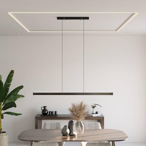 LUMIÈRE Design Kalea Designer Pendelleuchte V2, LED Hängeleuchte dimmbar Hängelampe, 2200 K - 6000 K, Amazon Alexa & Google Home, Tuya (Schwarz, 150cm) von LUMIÈRE Design