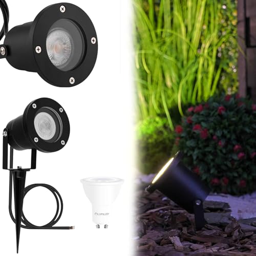Lumiled Gartenstrahler 1 St. HORTI Spike Gartenleuchte GU10 Wasserdicht IP65 Strahler außen mit Erdspieß schwenkbar Schwarz LED 6W warmweiß 3000 K Wegeleuchten Baumbeleuchtung Gartenlichter Reflektor Lumiled Gartenstrahler 1 St. HORTI Spike Gartenleuchte GU10 Wasserdicht IP65 Strahler außen mit Erdspieß schwenkbar Schwarz LED 6W warmweiß 3000 K Wegeleuchten Baumbeleuchtung Gartenlichter Reflektor von Lumiled