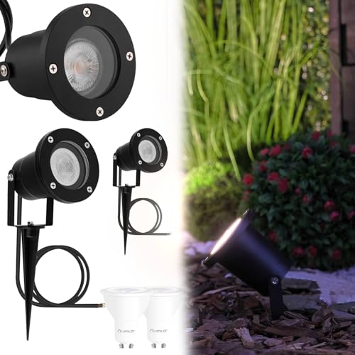 Gartenstrahler 2er-Set HORTI Spike Gartenleuchte GU10 Wasserdicht IP65 Strahler außen mit Erdspieß schwenkbar Schwarz LED 6W neutralweiß 4000K Wegeleuchten Baumbeleuchtung Gartenlichter Reflektor Gartenstrahler 2er-Set HORTI Spike Gartenleuchte GU10 Wasserdicht IP65 Strahler außen mit Erdspieß schwenkbar Schwarz LED 6W neutralweiß 4000K Wegeleuchten Baumbeleuchtung Gartenlichter Reflektor von Lumiled