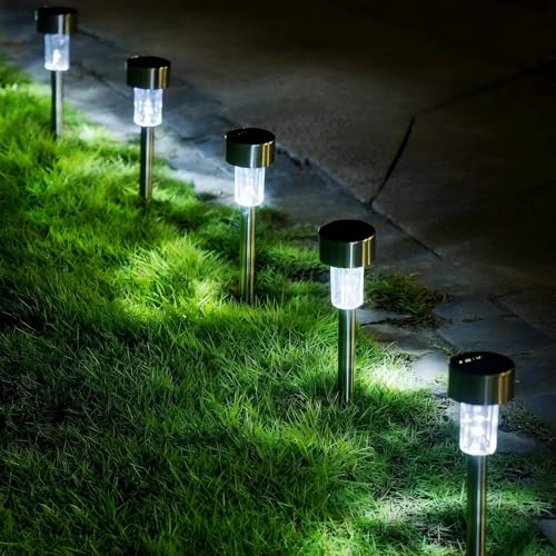 Lumiled 10 Stück Solarleuchten für außen Außenleuchte Solar Gartenleuchte Solarlampe mit Dämmerungssensor Stehleuchte Gartenlicht 40mAh Solarlicht Silber LED IP44 wetterfest Kaltweiß 6500K Lumiled 10 Stück Solarleuchten für außen Außenleuchte Solar Gartenleuchte Solarlampe mit Dämmerungssensor Stehleuchte Gartenlicht 40mAh Solarlicht Silber LED IP44 wetterfest Kaltweiß 6500K von Lumiled