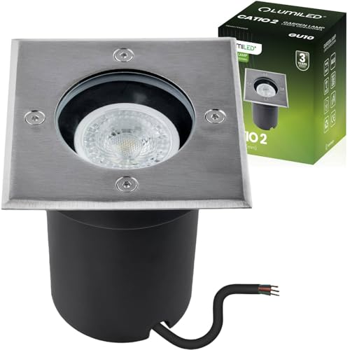 Lumiled Bodeneinbauleuchte für GU10 - Bodenstrahler außen IP65 IK09 befahrbar eckig Silber Bodenleuchte außen Bodeneinbaustrahler Außenleuchte Wegeleuchte Gartenleuchte Bodenbeleuchtung Spot Lumiled Bodeneinbauleuchte für GU10 - Bodenstrahler außen IP65 IK09 befahrbar eckig Silber Bodenleuchte außen Bodeneinbaustrahler Außenleuchte Wegeleuchte Gartenleuchte Bodenbeleuchtung Spot von Lumiled