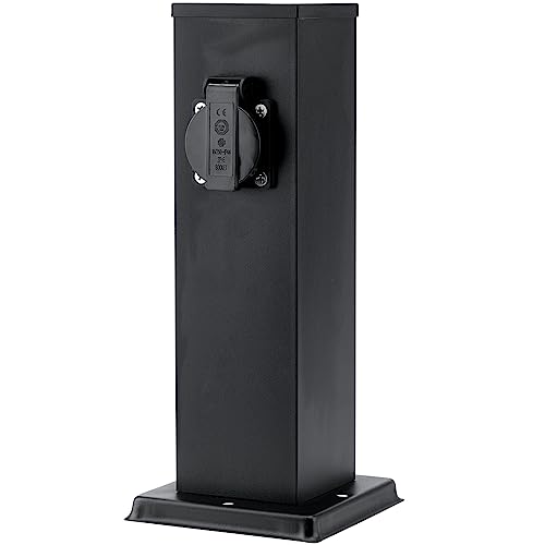 LUMILED Garten Steckdosensäule für außen, 2 Fach 230V Doppelsteckdose schwarz eckig 22 cm IP44 2x Netzsteckdose Edelstahl Steckdose Gartensteckdose Outdoor Steckdosenturm Steckdosenverteiler LUMILED Garten Steckdosensäule für außen, 2 Fach 230V Doppelsteckdose schwarz eckig 22 cm IP44 2x Netzsteckdose Edelstahl Steckdose Gartensteckdose Outdoor Steckdosenturm Steckdosenverteiler von Lumiled