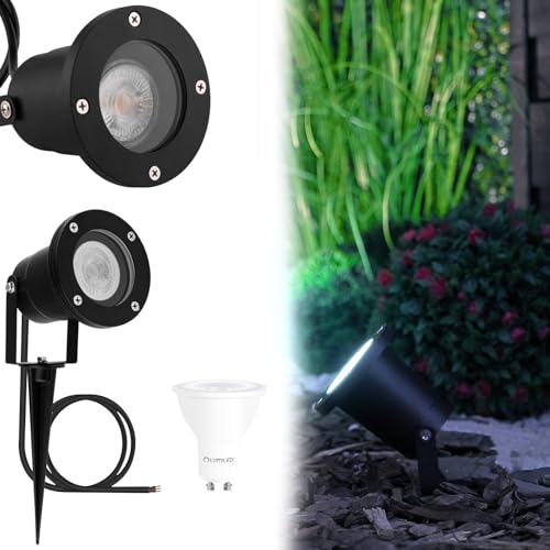 Gartenstrahler 1 St. HORTI Spike Gartenleuchte GU10 Wasserdicht Strahler außen IP65 mit Erdspieß schwenkbar Schwarz LED 6W kaltweiß 6500 K Wegeleuchten Baumbeleuchtung Gartenlichter Reflektor Gartenstrahler 1 St. HORTI Spike Gartenleuchte GU10 Wasserdicht Strahler außen IP65 mit Erdspieß schwenkbar Schwarz LED 6W kaltweiß 6500 K Wegeleuchten Baumbeleuchtung Gartenlichter Reflektor von Lumiled
